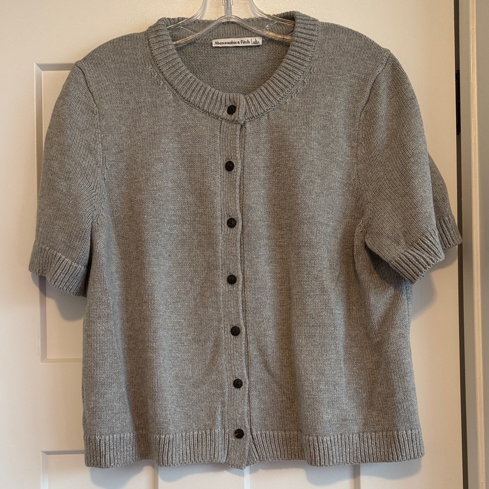 Abercrombie and fitch short sleeve cardigan sweater